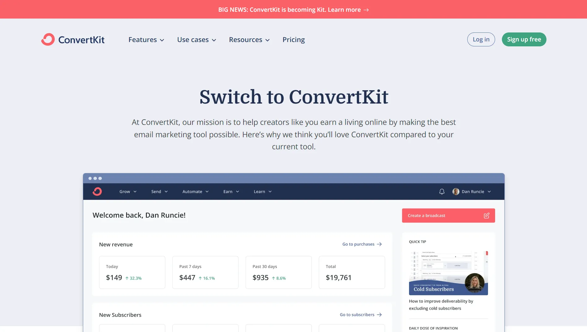 ConvertKit-website